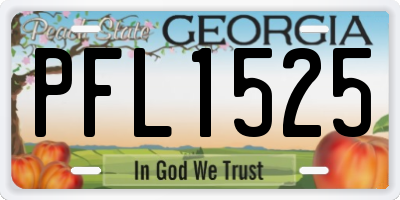 GA license plate PFL1525
