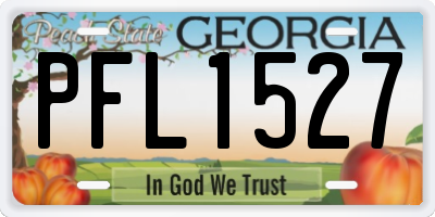 GA license plate PFL1527