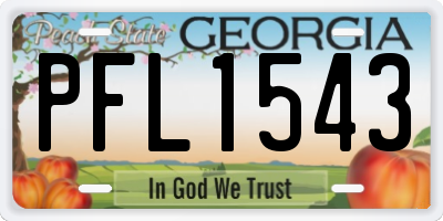 GA license plate PFL1543