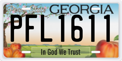 GA license plate PFL1611