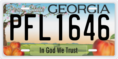 GA license plate PFL1646