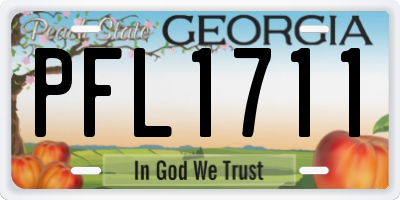 GA license plate PFL1711