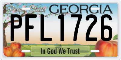 GA license plate PFL1726