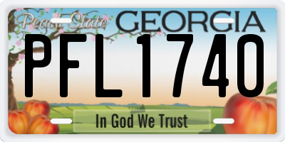 GA license plate PFL1740