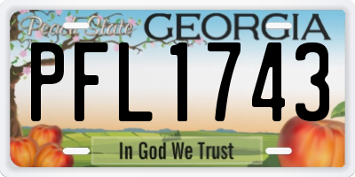 GA license plate PFL1743