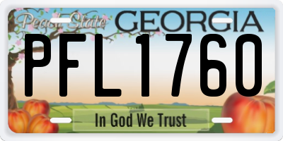 GA license plate PFL1760