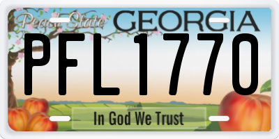 GA license plate PFL1770