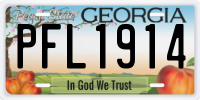 GA license plate PFL1914