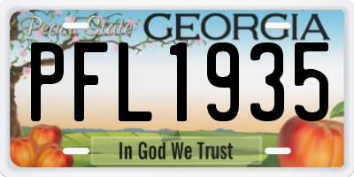 GA license plate PFL1935
