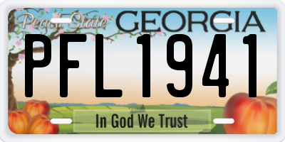 GA license plate PFL1941