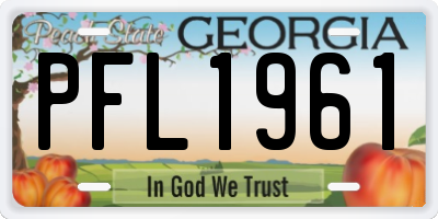 GA license plate PFL1961