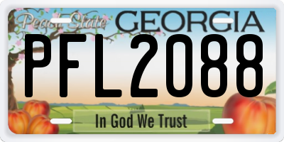 GA license plate PFL2088