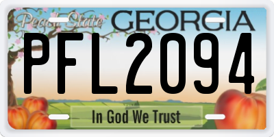 GA license plate PFL2094