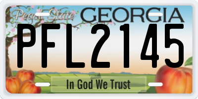GA license plate PFL2145