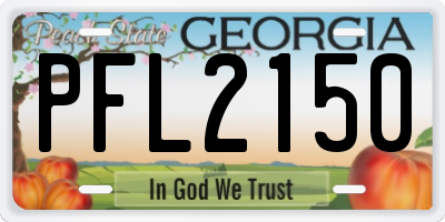 GA license plate PFL2150