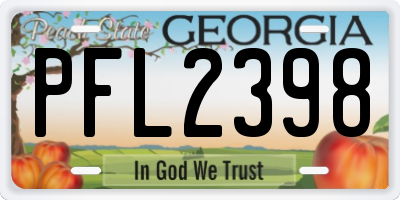GA license plate PFL2398