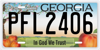GA license plate PFL2406