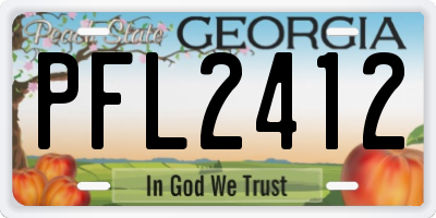 GA license plate PFL2412