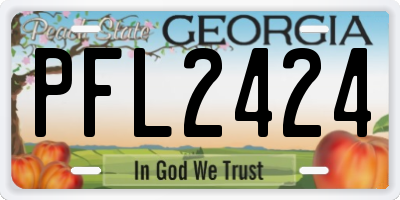 GA license plate PFL2424