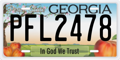 GA license plate PFL2478