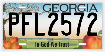 GA license plate PFL2572