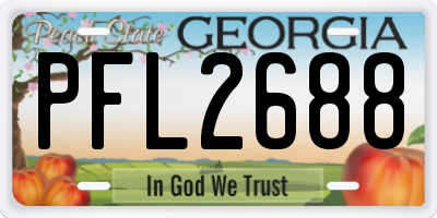 GA license plate PFL2688
