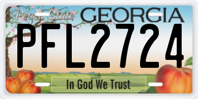 GA license plate PFL2724
