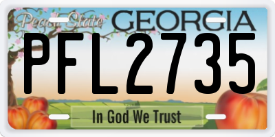 GA license plate PFL2735