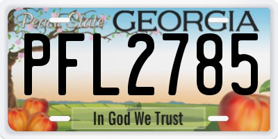 GA license plate PFL2785