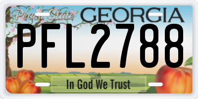 GA license plate PFL2788