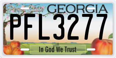 GA license plate PFL3277