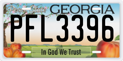 GA license plate PFL3396