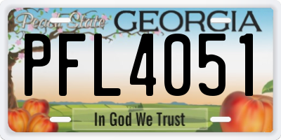 GA license plate PFL4051