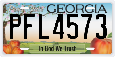 GA license plate PFL4573