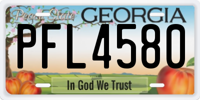 GA license plate PFL4580