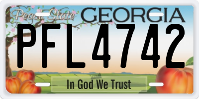 GA license plate PFL4742