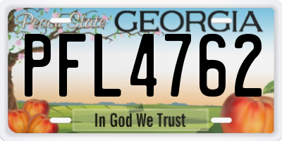GA license plate PFL4762