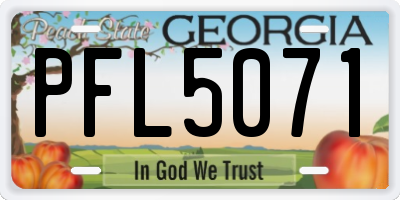 GA license plate PFL5071