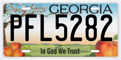 GA license plate PFL5282
