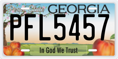 GA license plate PFL5457
