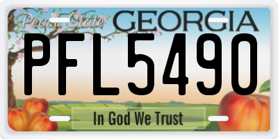 GA license plate PFL5490