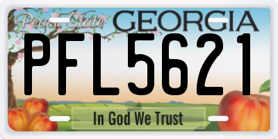 GA license plate PFL5621