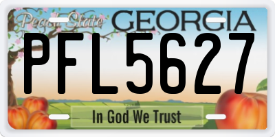 GA license plate PFL5627