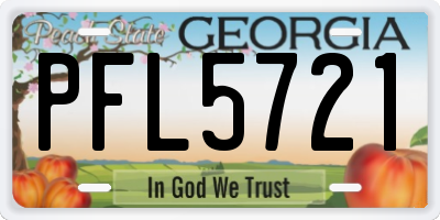 GA license plate PFL5721