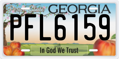 GA license plate PFL6159