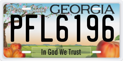 GA license plate PFL6196