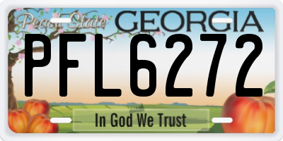 GA license plate PFL6272
