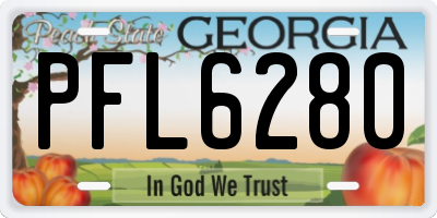GA license plate PFL6280