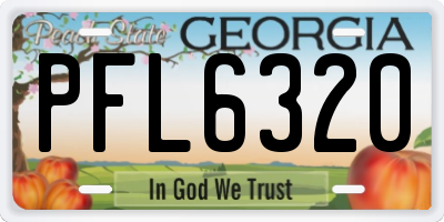 GA license plate PFL6320