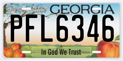 GA license plate PFL6346